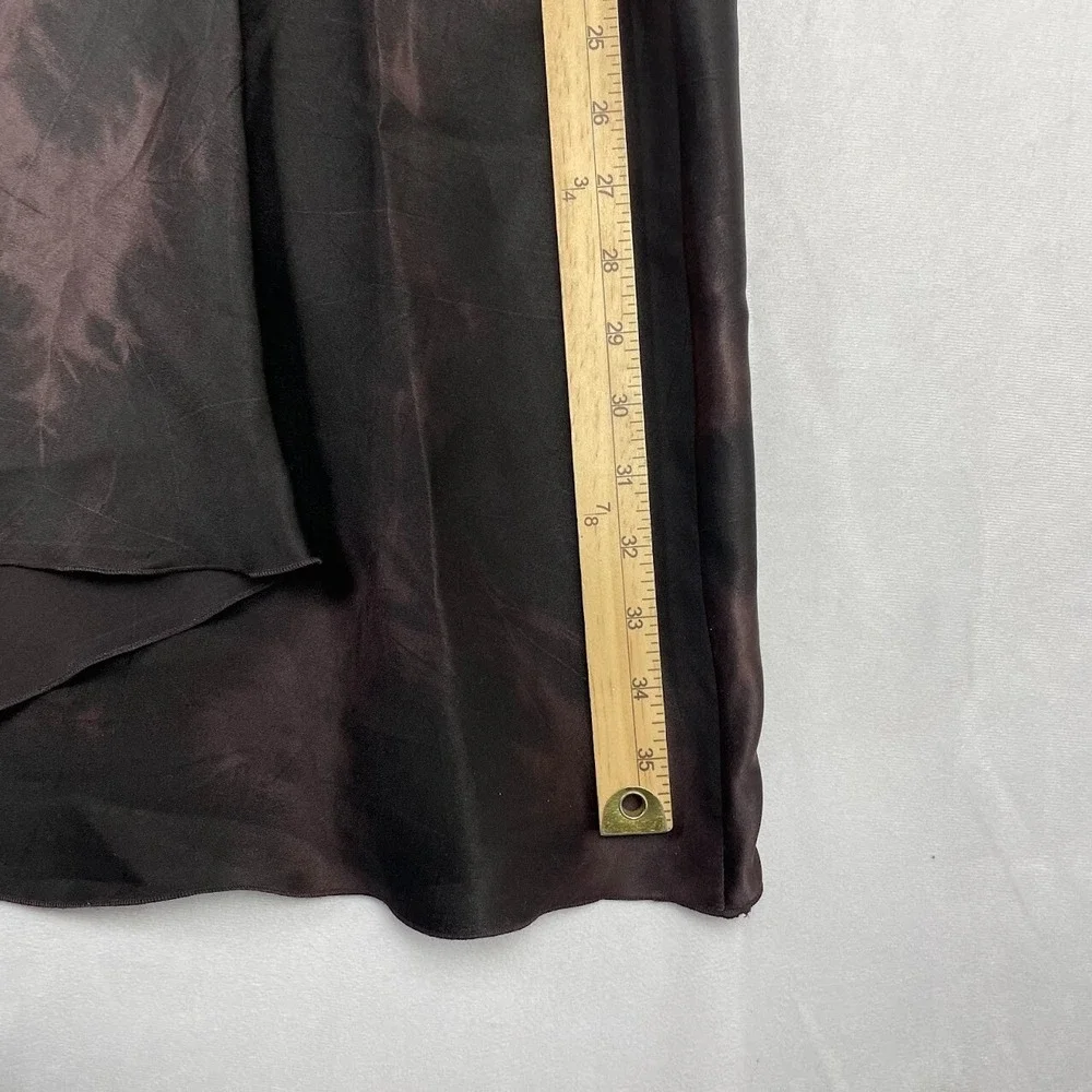 GENNY Maxi Skirt Womens Size 12 Vintage Silk‎ Chocolate By Versace Made in Italy - Picture 3 of 8